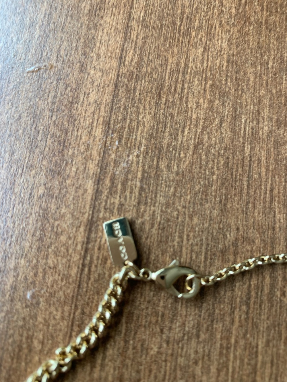 Coach Gold Tone Chain Necklace with Branded Tag - Picture 2 of 6